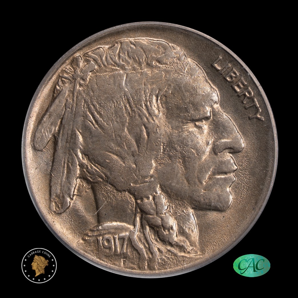1917-D 5C Buffalo Nickel PCGS MS64 CAC obverse