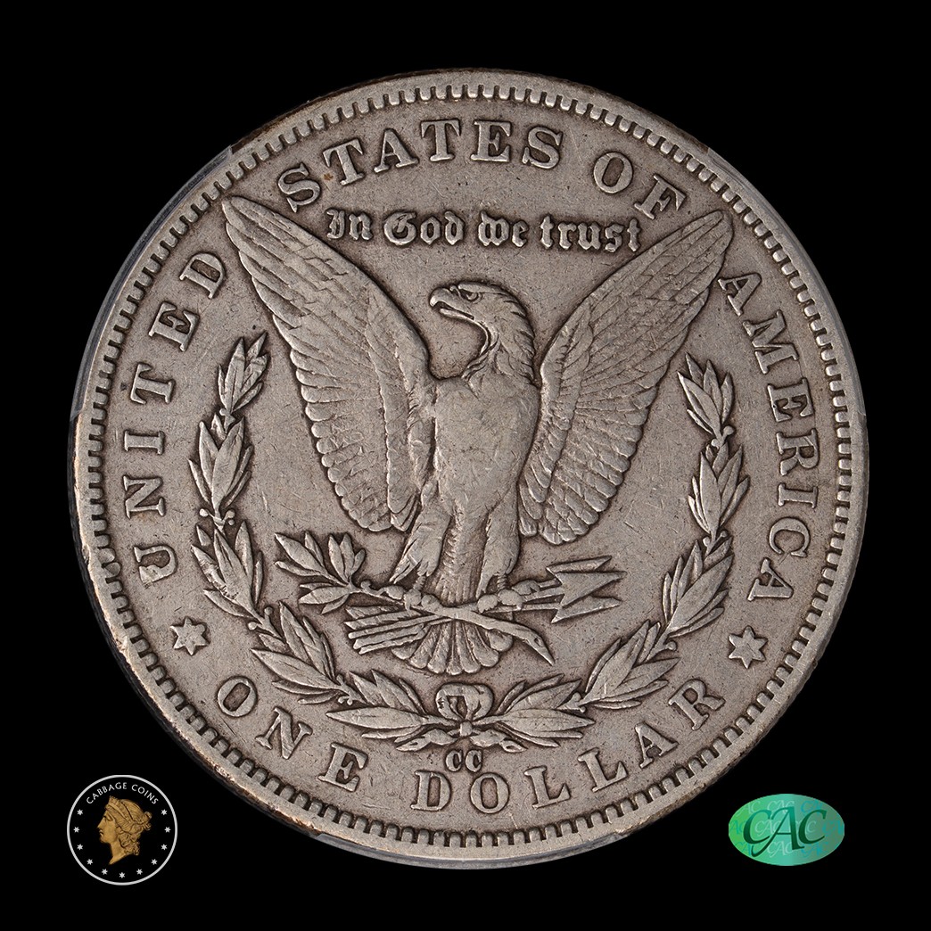 1891-CC $1 Morgan Silver Dollar PCGS VF30 CAC reverse