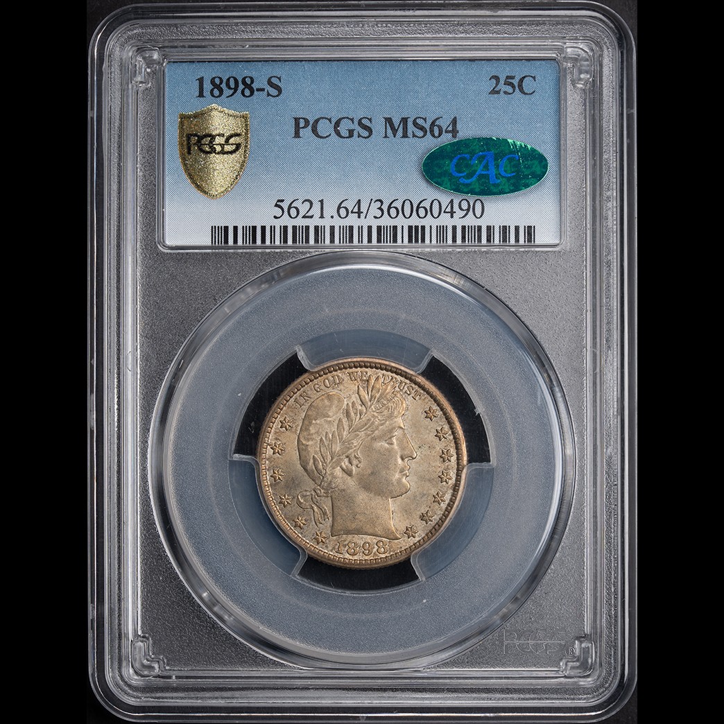 1898-S 25C Barber Quarter PCGS MS64 CAC obverse