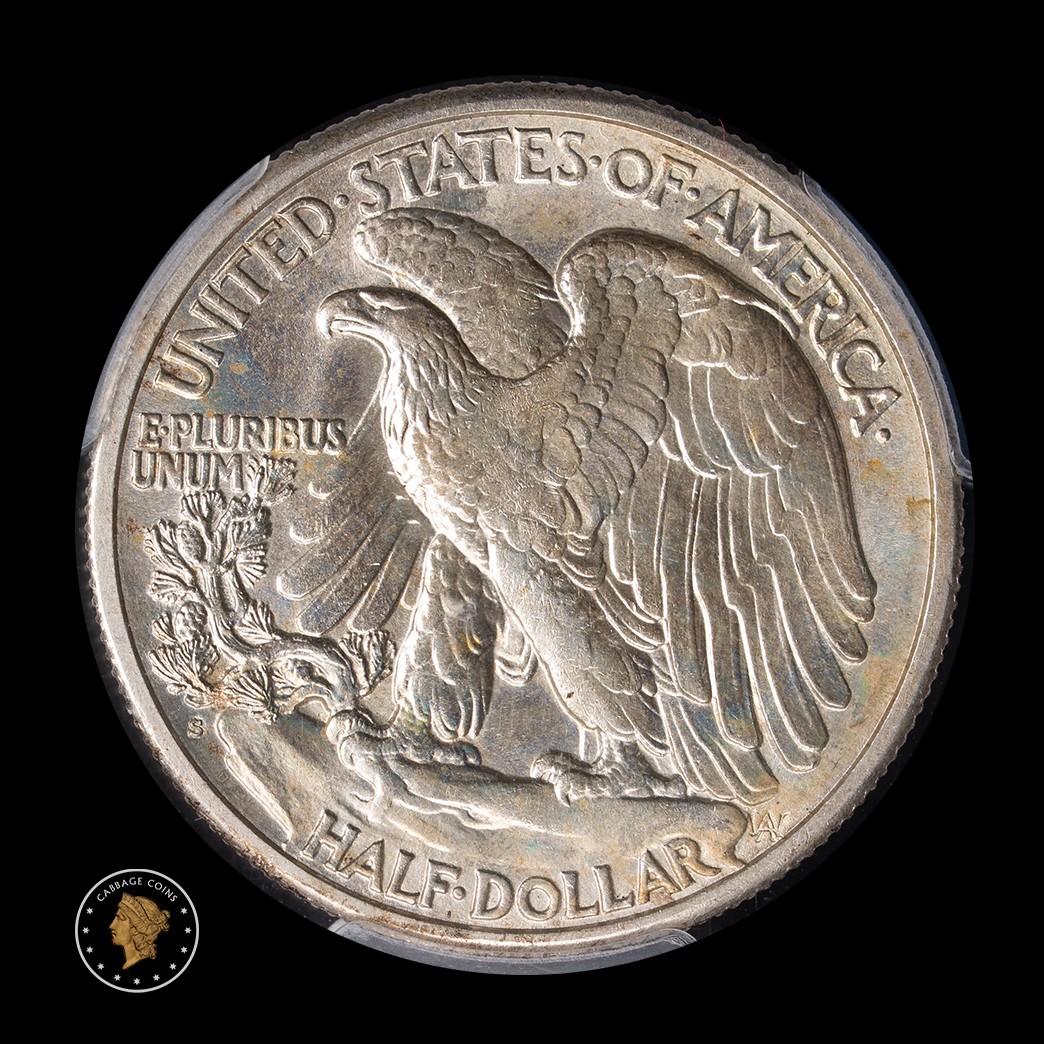 1918-S 50C Walking Liberty Half Dollar PCGS MS64 reverse
