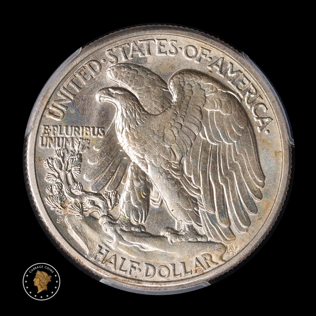1918-S 50C Walking Liberty Half Dollar PCGS MS64 reverse