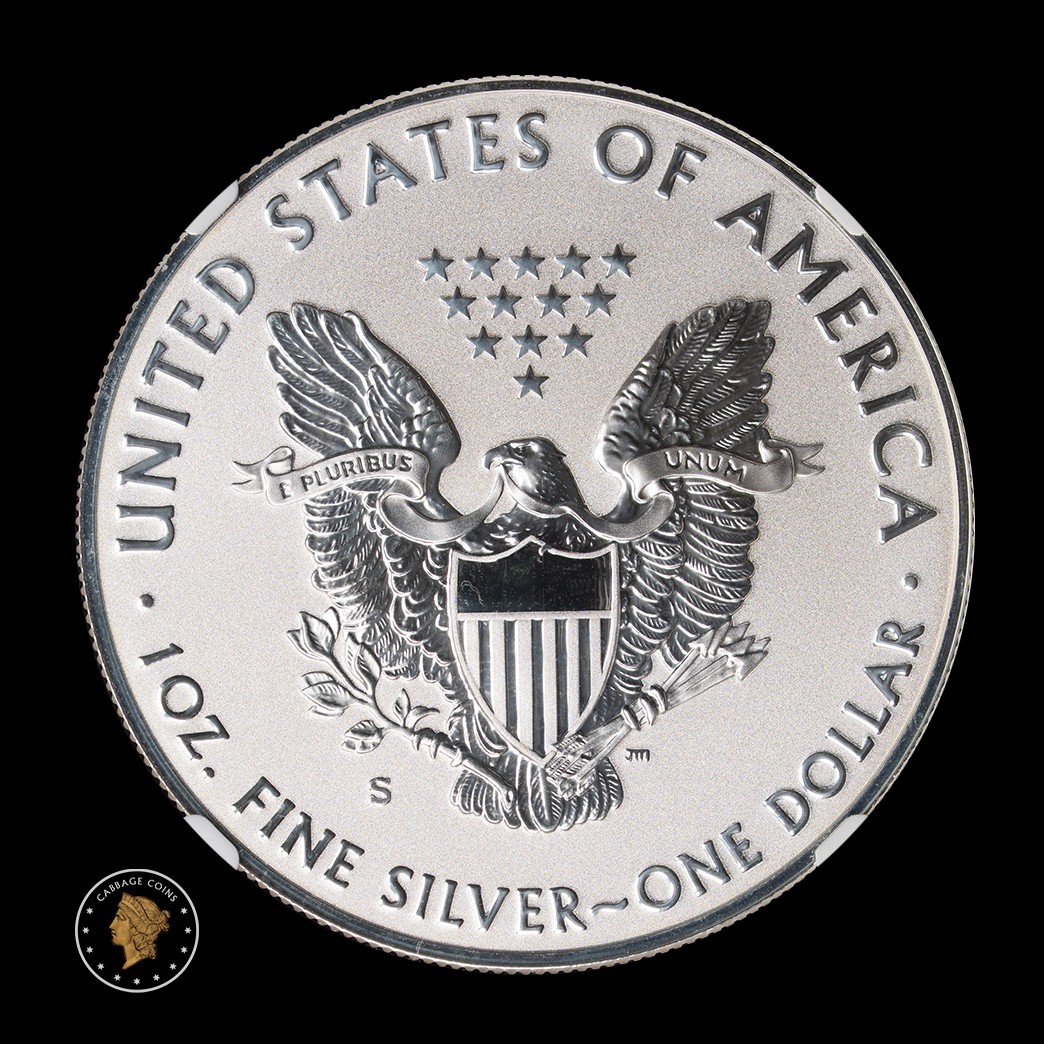 2019-S Eagle S$1 Enhanced Rev NGC PF 70 w/Box and COA in holder, view 2