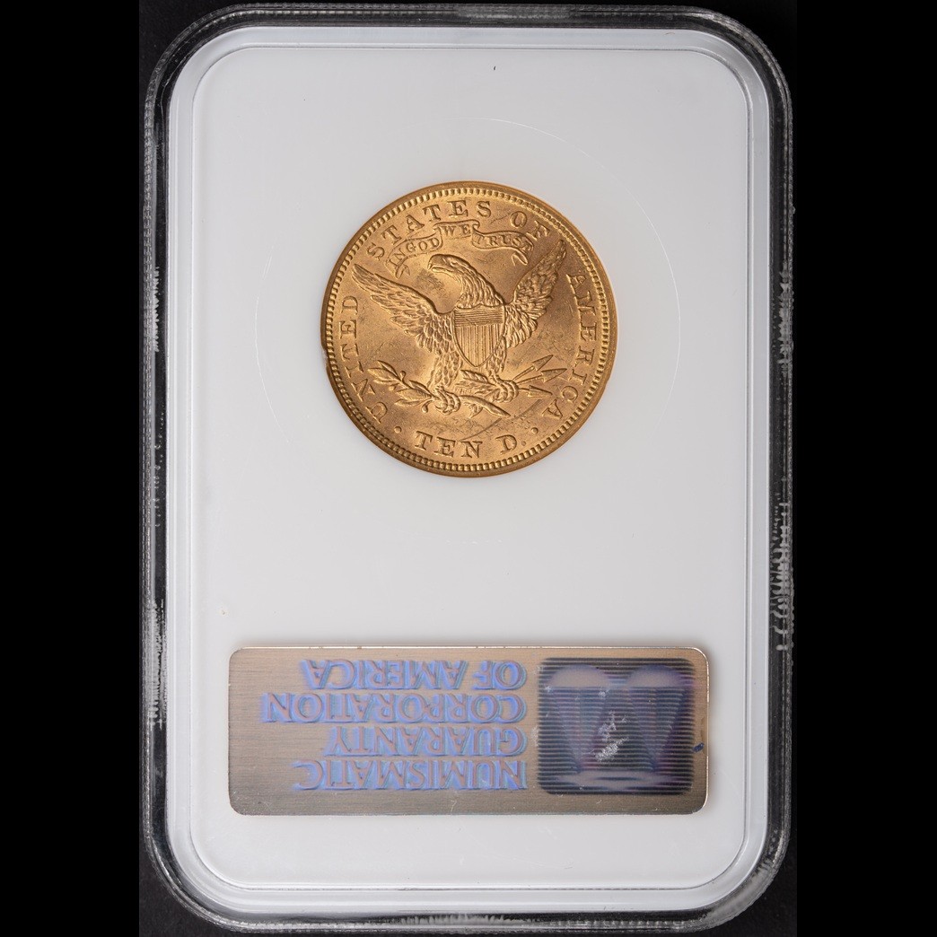 1895 $10 Liberty Head Eagle NGC MS61 in holder, view 2