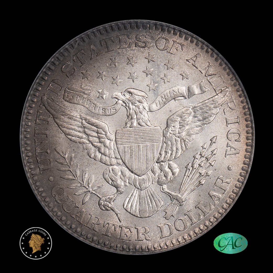 1914 25C Barber Quarter PCGS MS64 CAC reverse