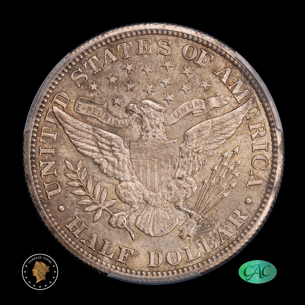 1909 50C Barber Half Dollar PCGS MS64 CAC reverse