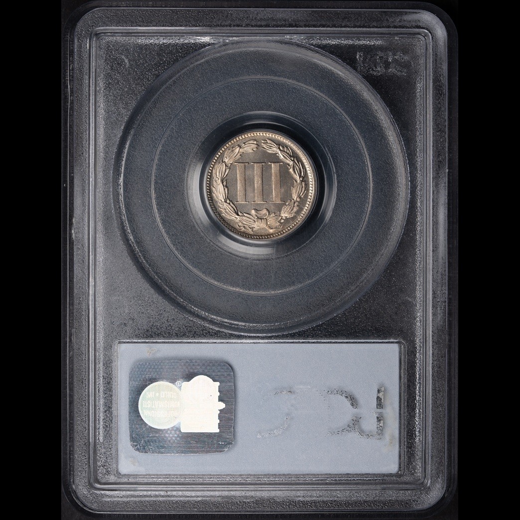 1882 3CN 3 Cent Proof Nickel PCGS PR66CAM CAC in holder, view 2