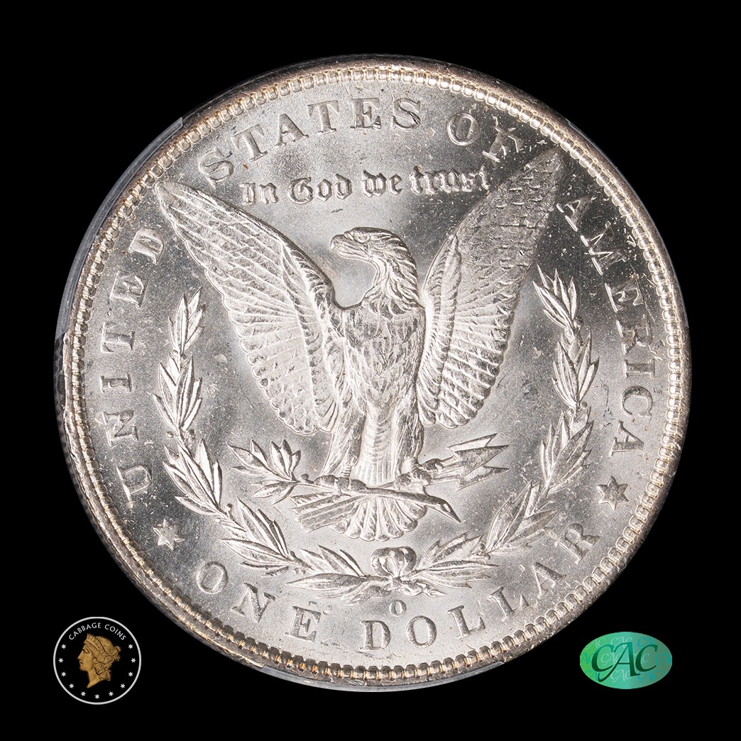 1892-O $1 Morgan Silver Dollar PCGS MS63 CAC reverse