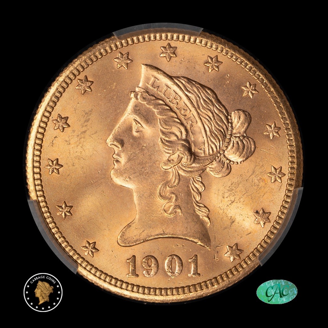 1901-S $10 Liberty Head Eagle CACG MS64 obverse