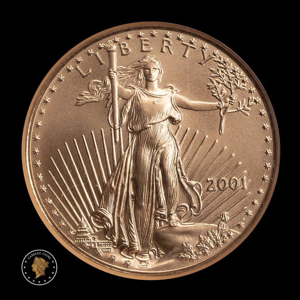 2001 G$10 American Gold Eagle NGC MS69 in holder, view 1