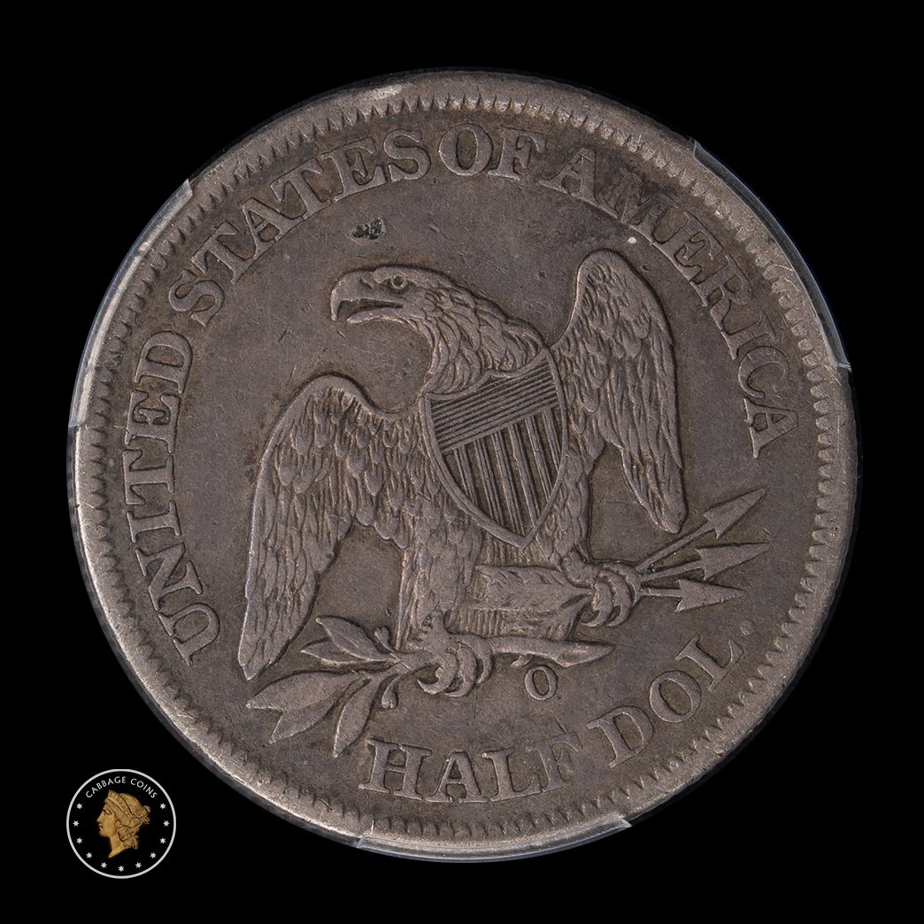 1861-O 50C Seated Half PCGS VF30 CSA Obv. W-11 reverse
