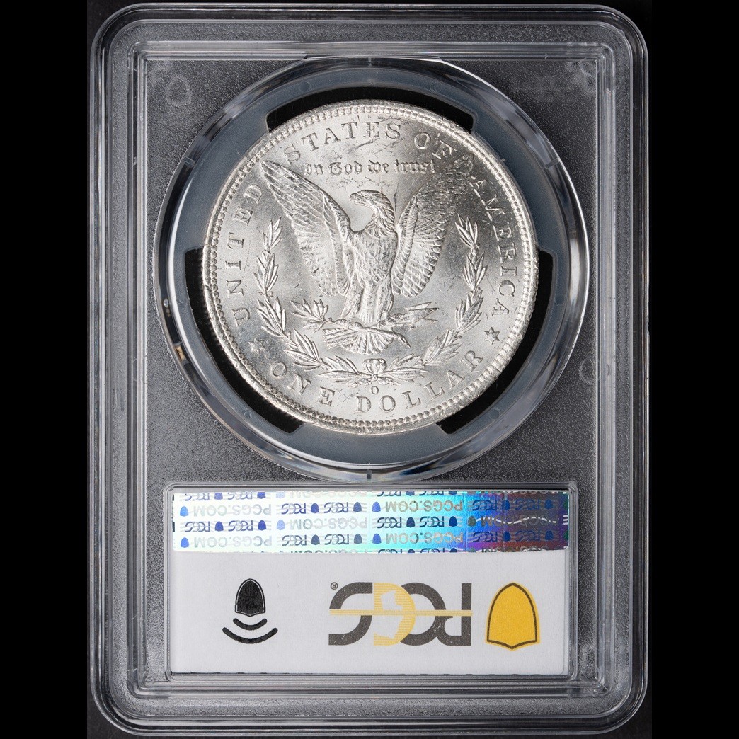 1885-O $1 Morgan Silver Dollar PCGS MS65 in holder, view 2