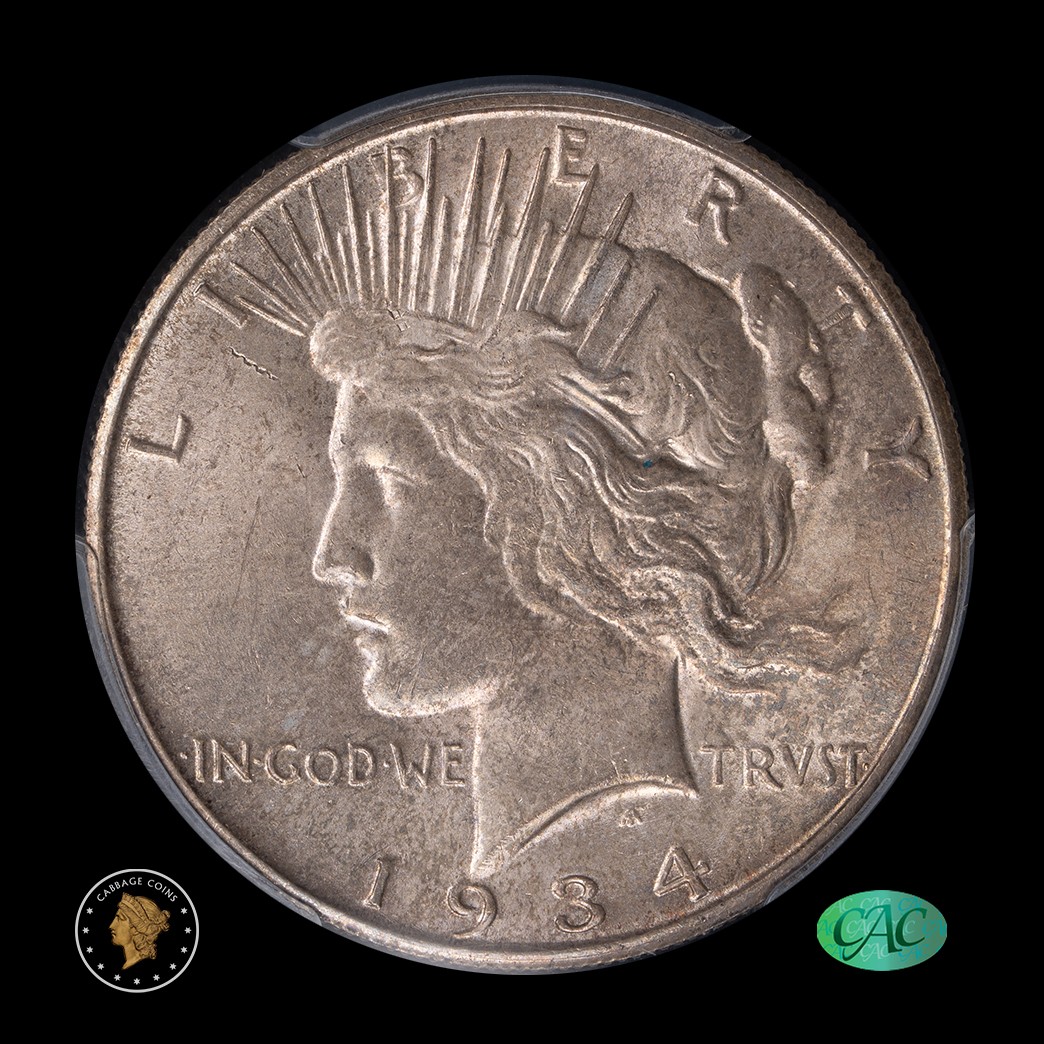 1934-S $1 Peace Dollar PCGS MS64 CAC obverse