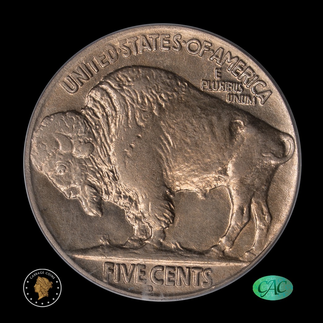 1917-D 5C Buffalo Nickel PCGS MS64 CAC reverse