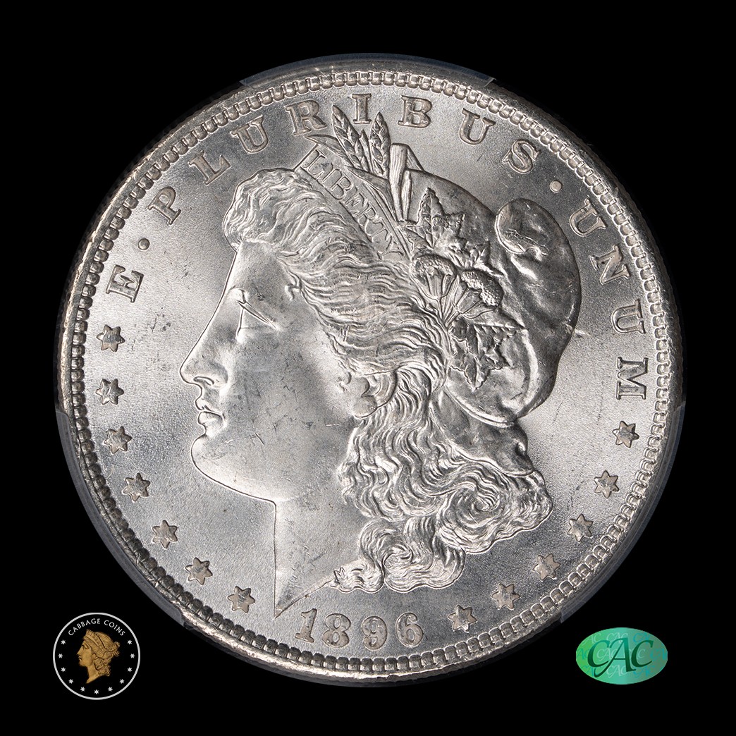 1896 $1 Morgan Silver Dollar PCGS MS66 CAC obverse