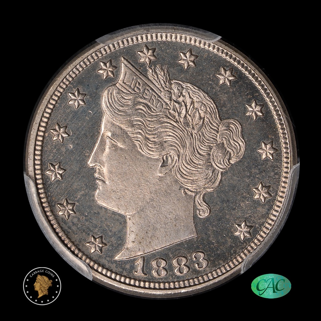 1883 5C Liberty Head Nickel No Cents PCGS PR65CAM CAC obverse