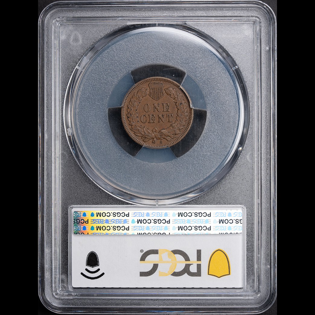 1909-S 1C Indian Head Cent PCGS XF45 CAC in holder, view 2