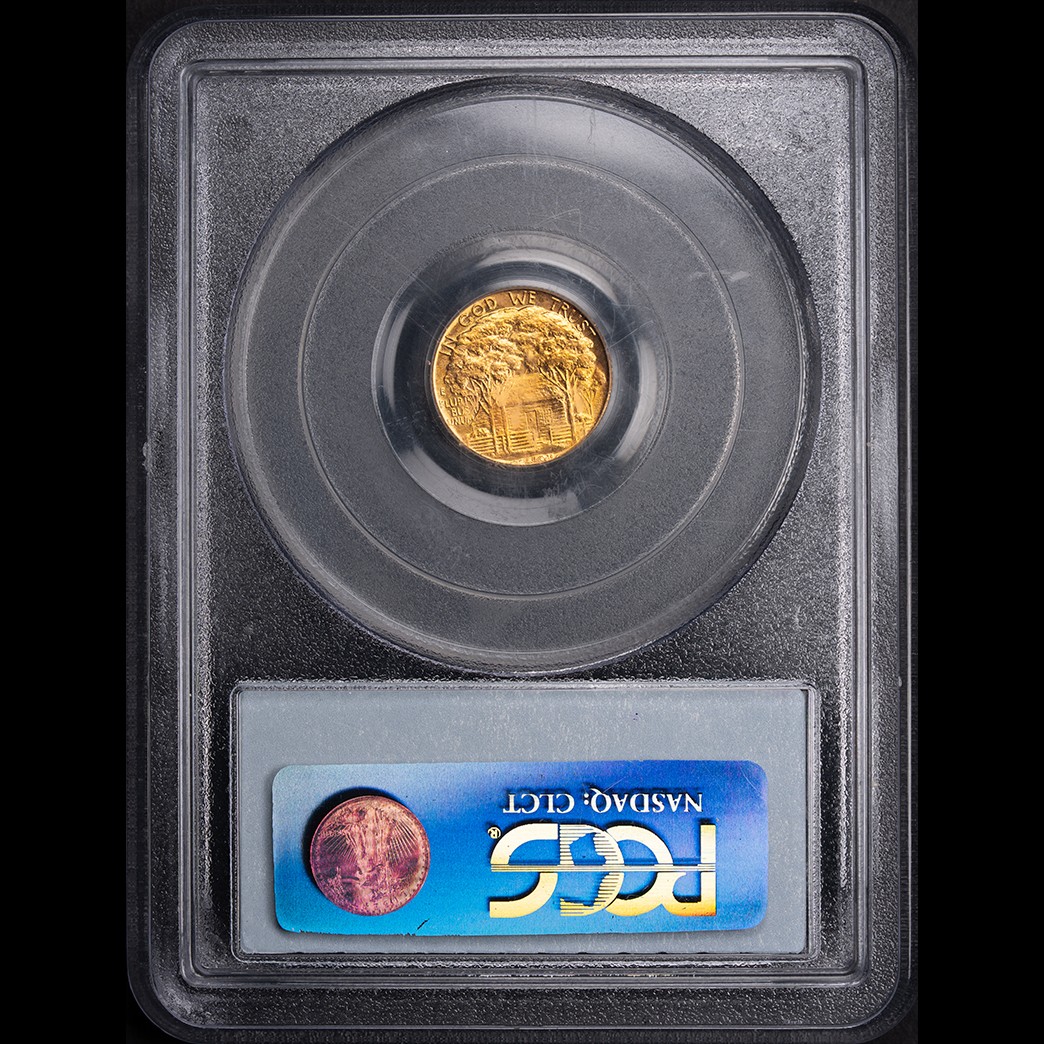 1922 G$1 Grant, w/Star Gold Commem PCGS MS66 CAC in holder, view 2