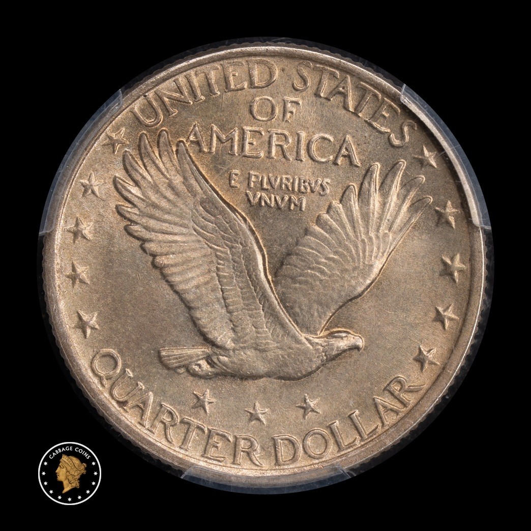 1920 25C Standing Liberty Quarter PCGS MS63FH reverse