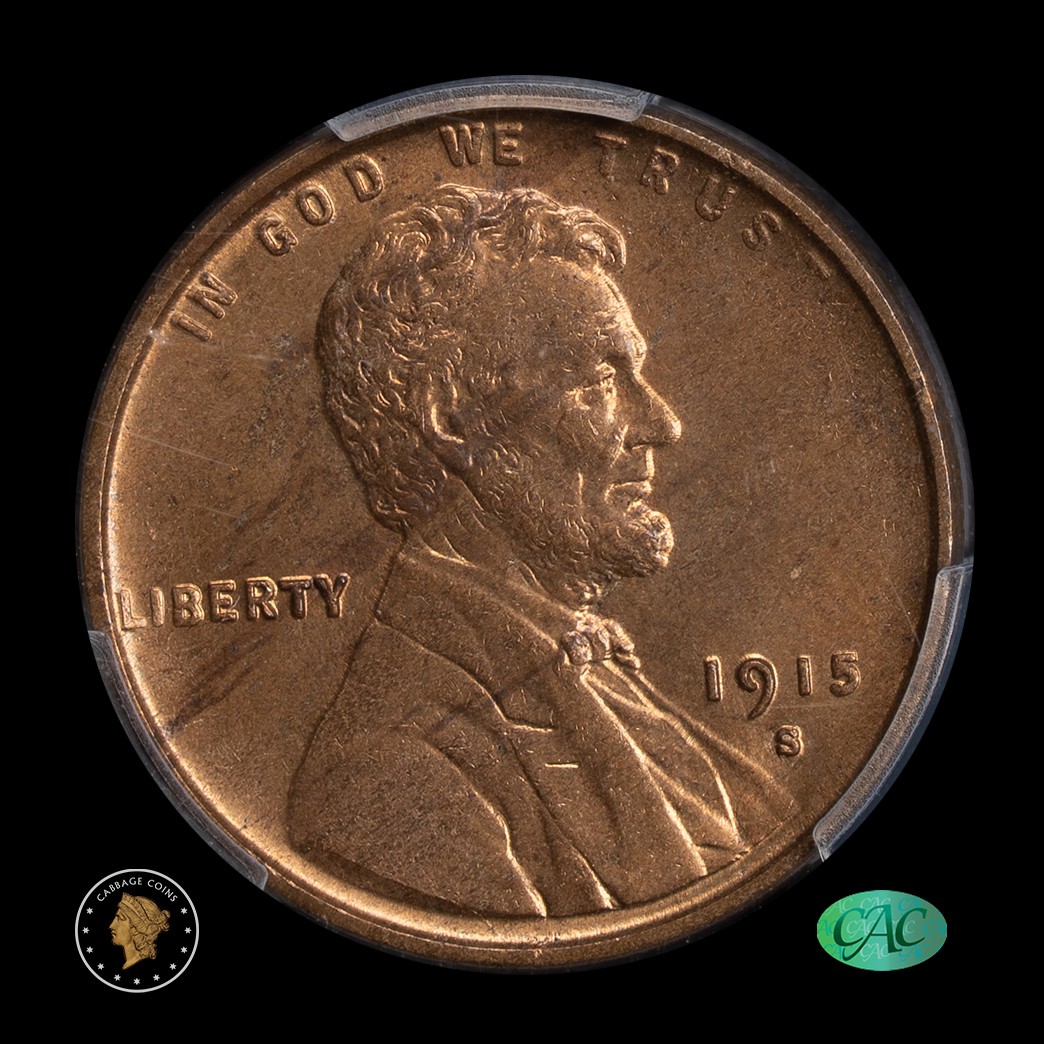 1915-S 1C Lincoln Cent PCGS MS64RB CAC obverse