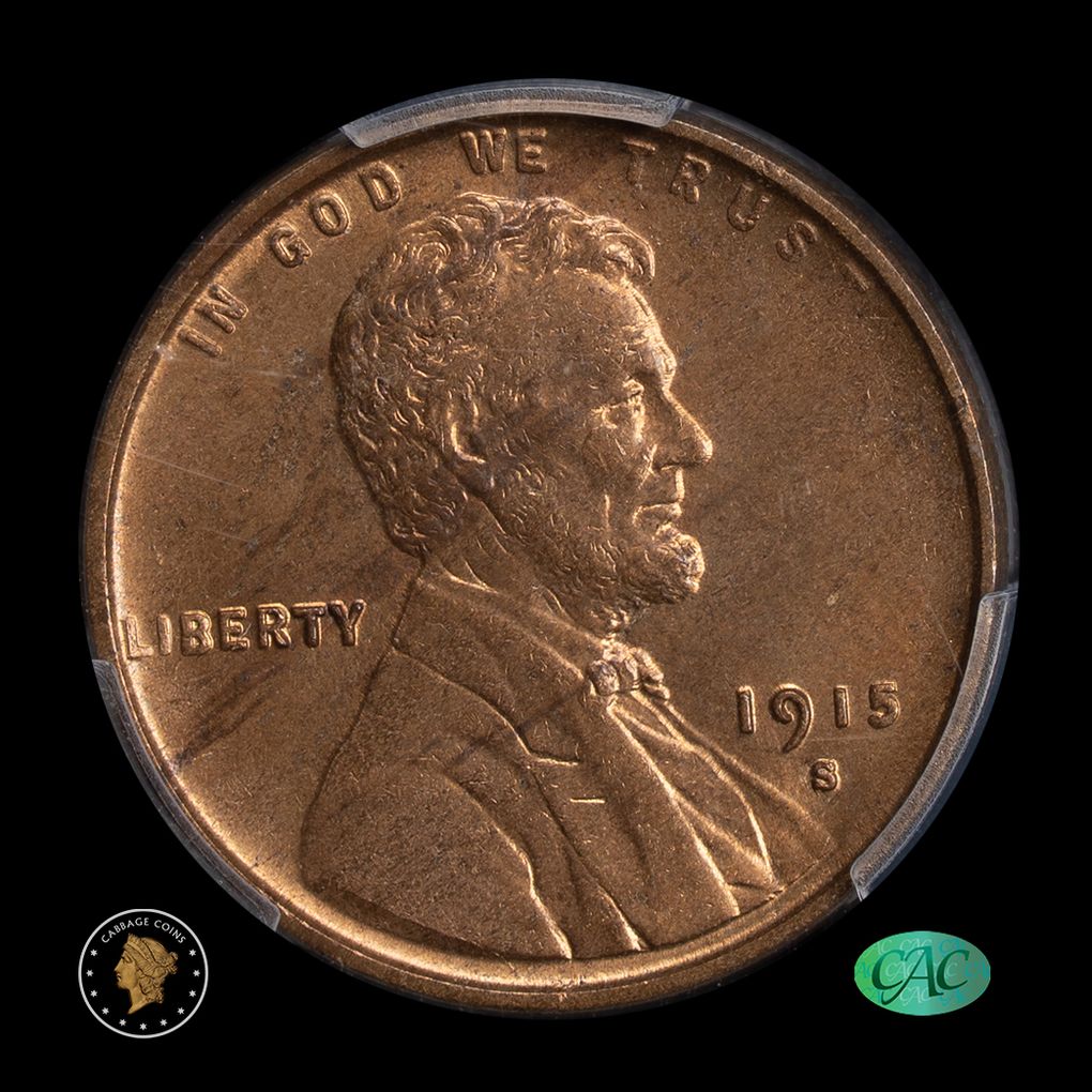 1915-S 1C Lincoln Cent PCGS MS64RB CAC obverse