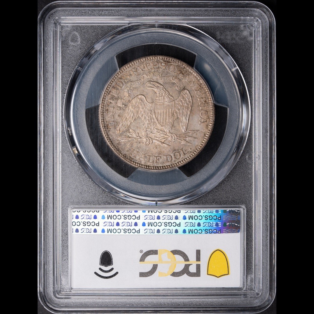 1876-S 50C Liberty Seated Half Dollar PCGS MS65 in holder, view 2