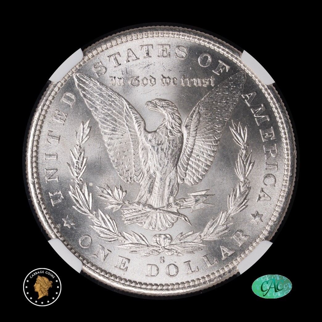 1880-S $1 Morgan Silver Dollar NGC MS66+ CAC reverse
