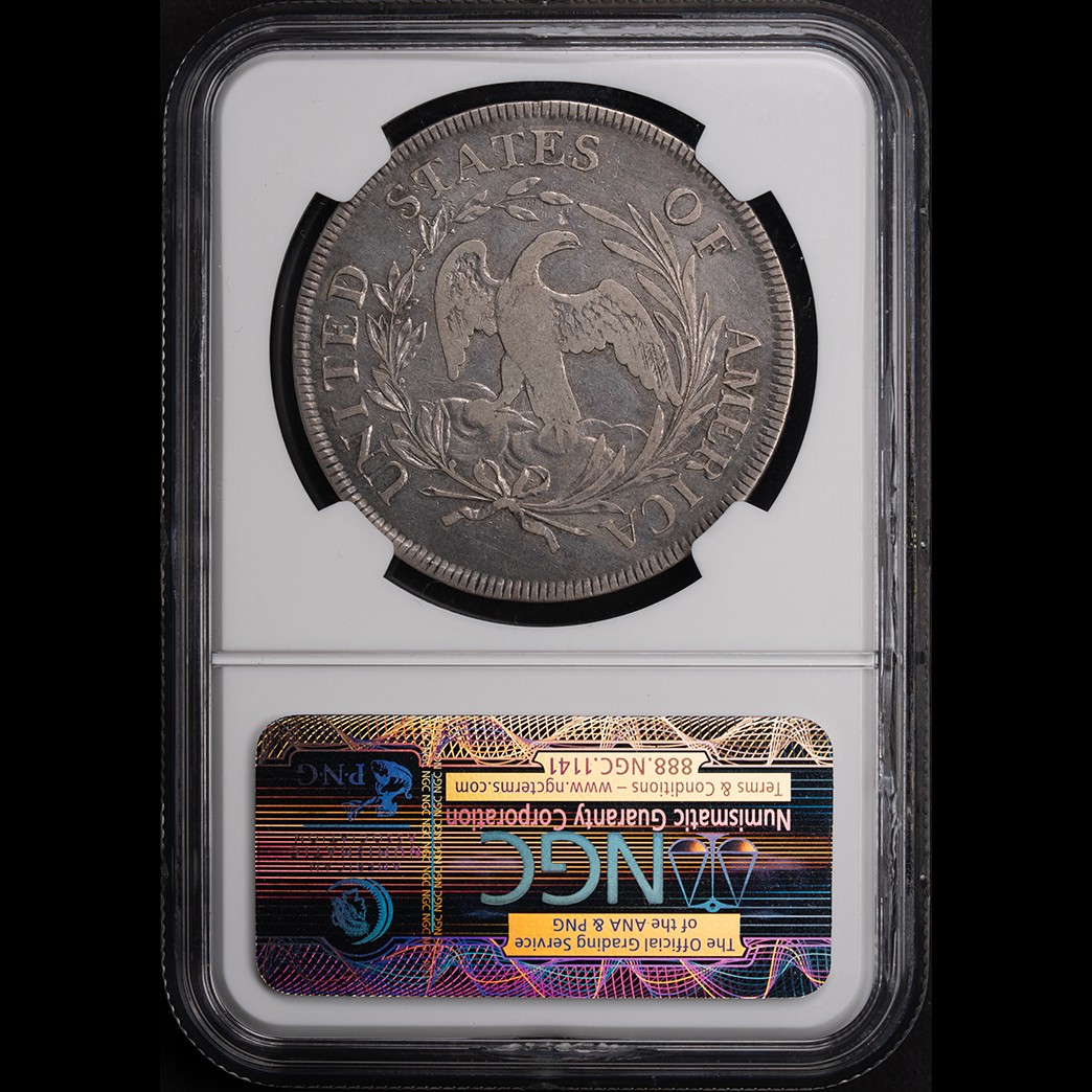 1796 $1 Draped Bust Dollar Small Date Large Letters NGC VF30 in holder, view 2