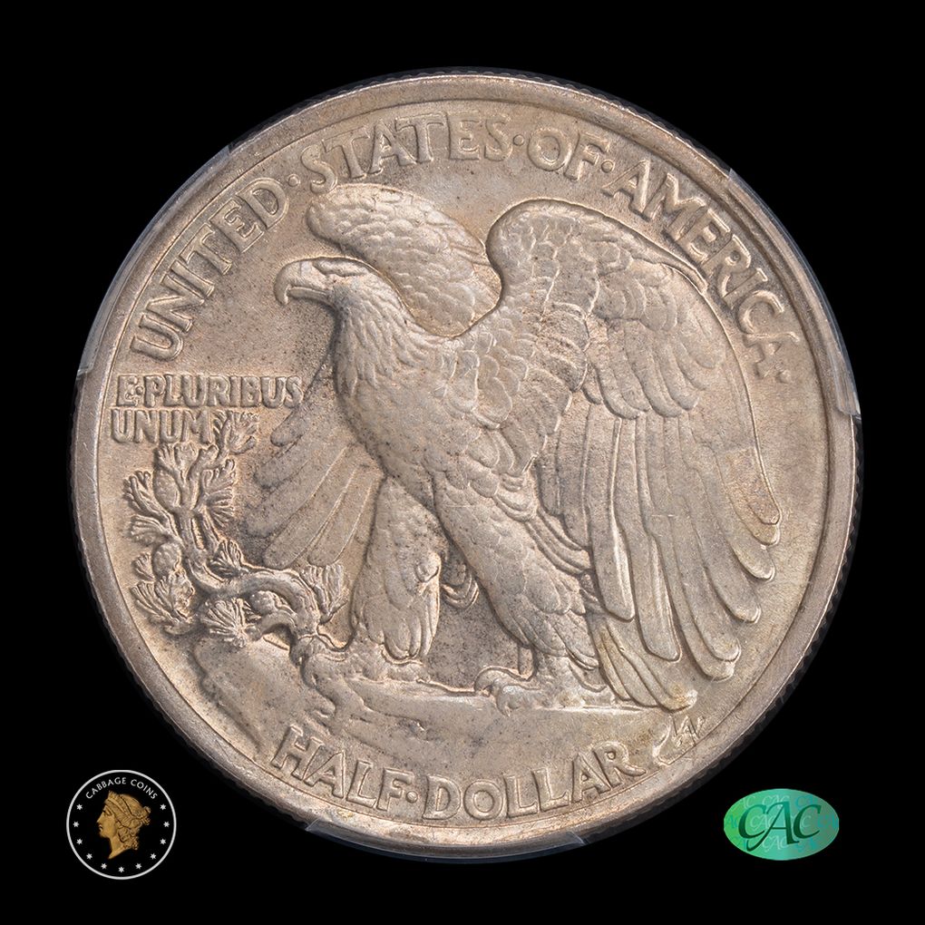 1919 50C Walking Liberty Half Dollar PCGS MS63 CAC reverse