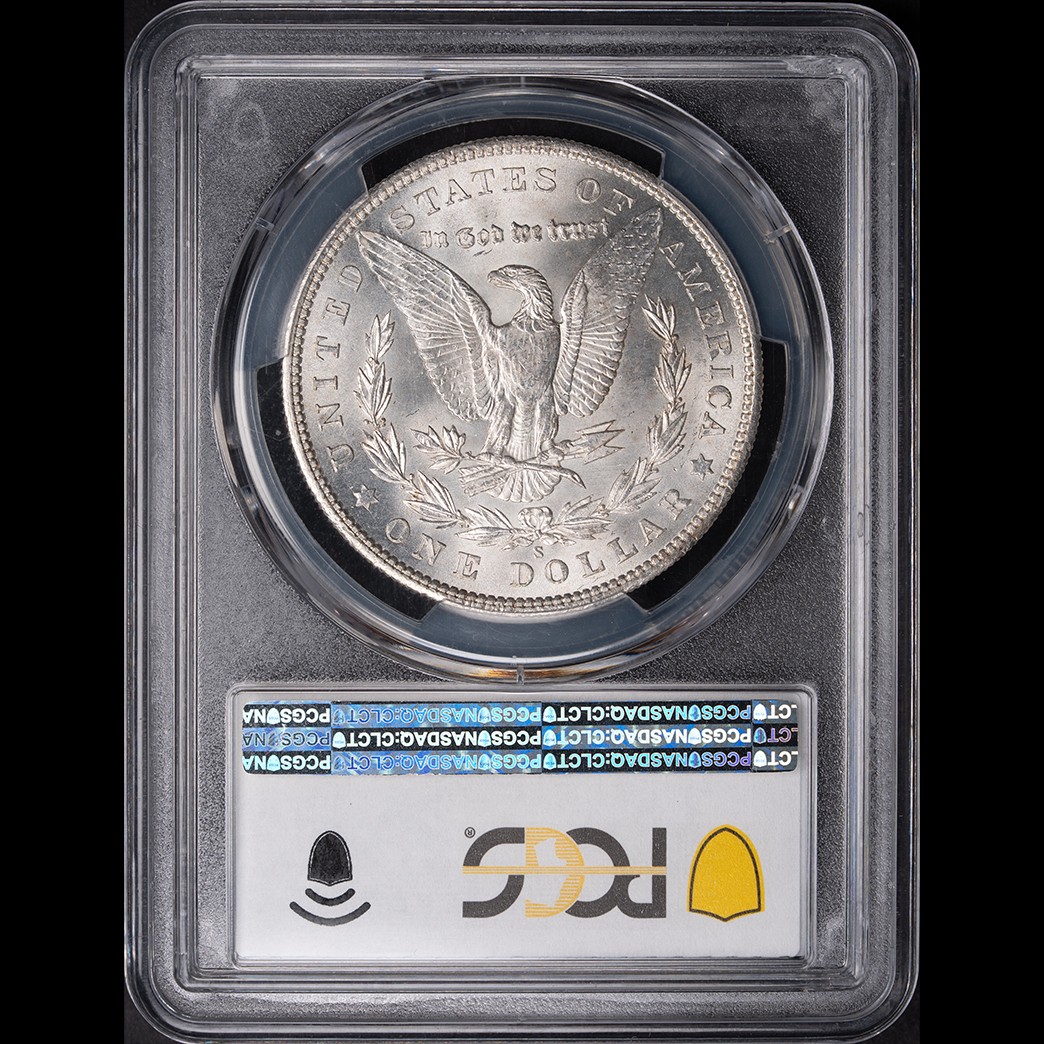 1902-S $1 Morgan Silver Dollar PCGS MS64 in holder, view 2