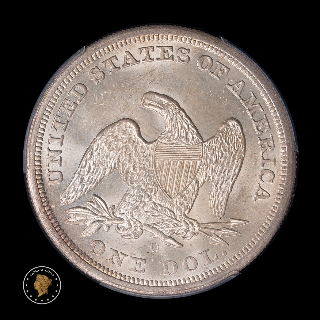 1859-O $1 Liberty Seated Dollar PCGS MS63 reverse