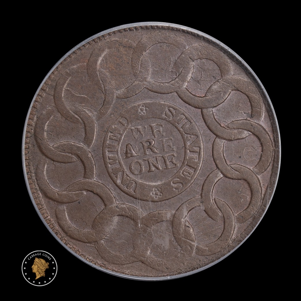 1787 Fugio PCGS MS64BN United States, 4 Cinq reverse
