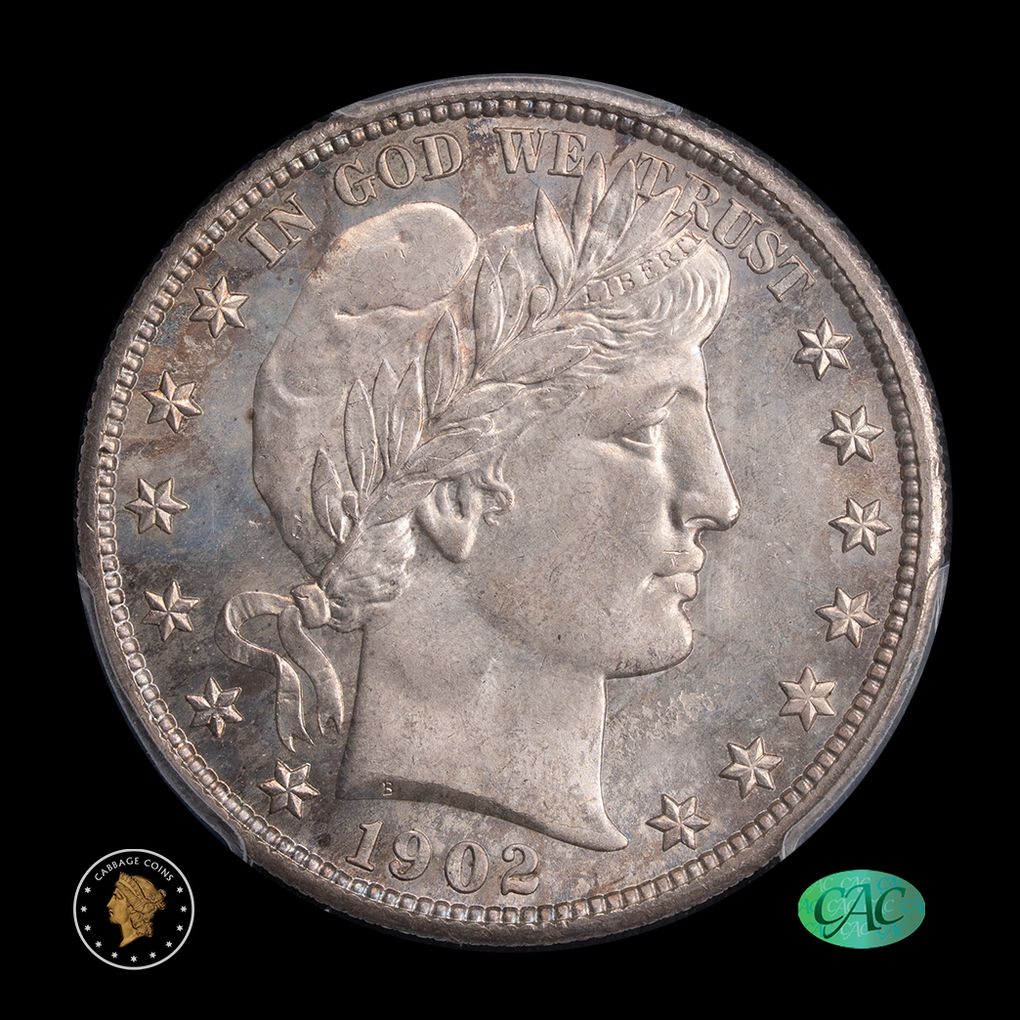 1902-S 50C Barber Half Dollar PCGS MS66+ CAC obverse