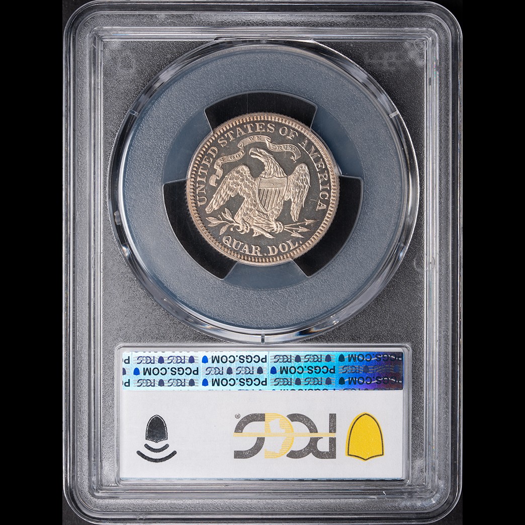 1878 25C Seated Quarter Proof PCGS PR63CAM CAC in holder, view 2