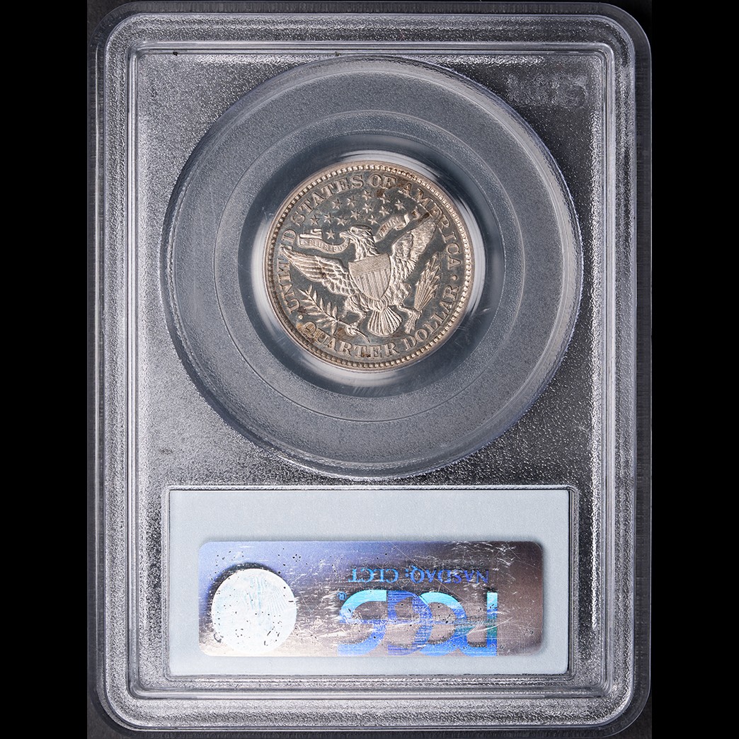 1897 25C Barber Quarter Proof PCGS PR65 CAC in holder, view 2
