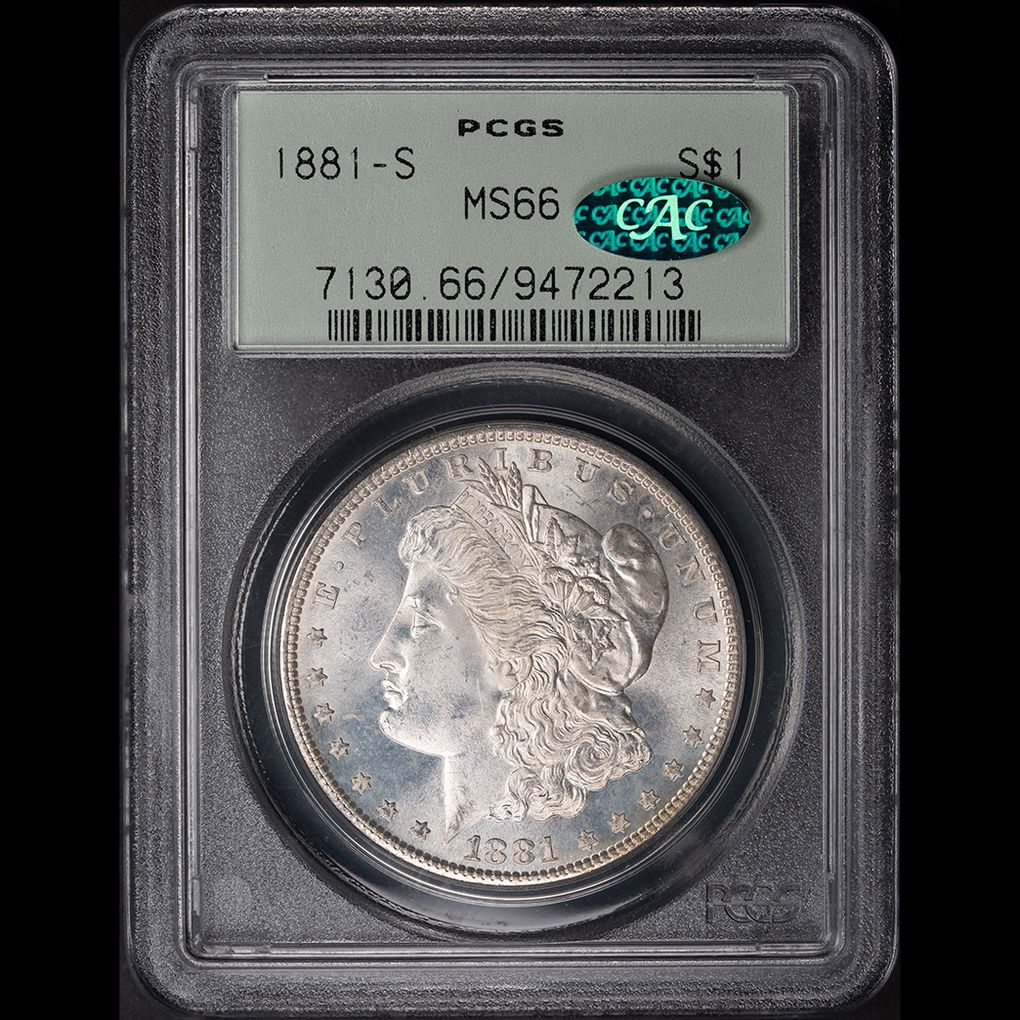1881-S $1 Morgan Silver Dollar PCGS MS66 CAC OGH obverse