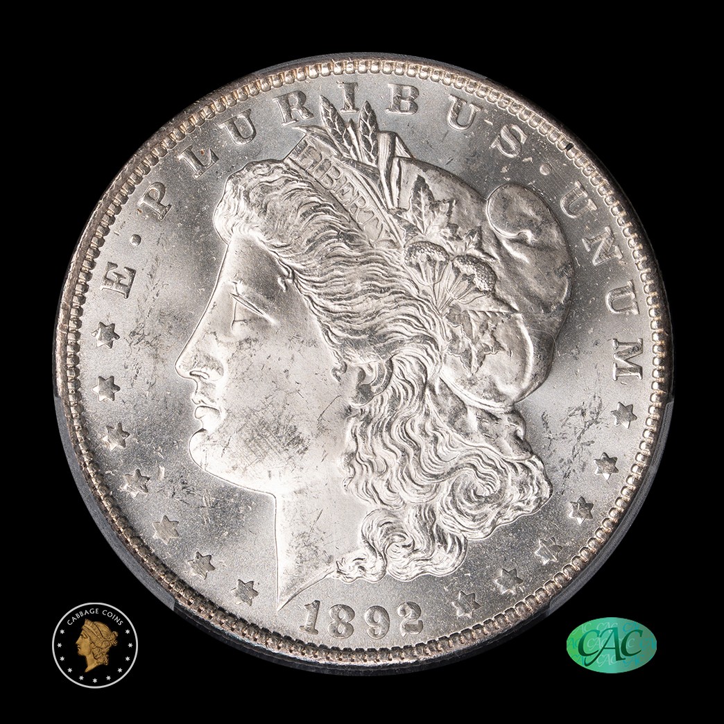 1892-O $1 Morgan Silver Dollar PCGS MS63 CAC obverse