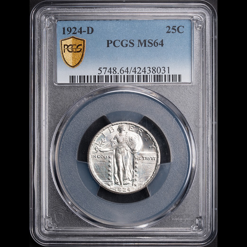 1924-D 25C Standing Liberty Quarter PCGS MS64 in holder, view 1