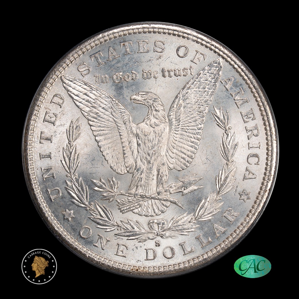 1881-S $1 Morgan Silver Dollar PCGS MS66 CAC OGH reverse