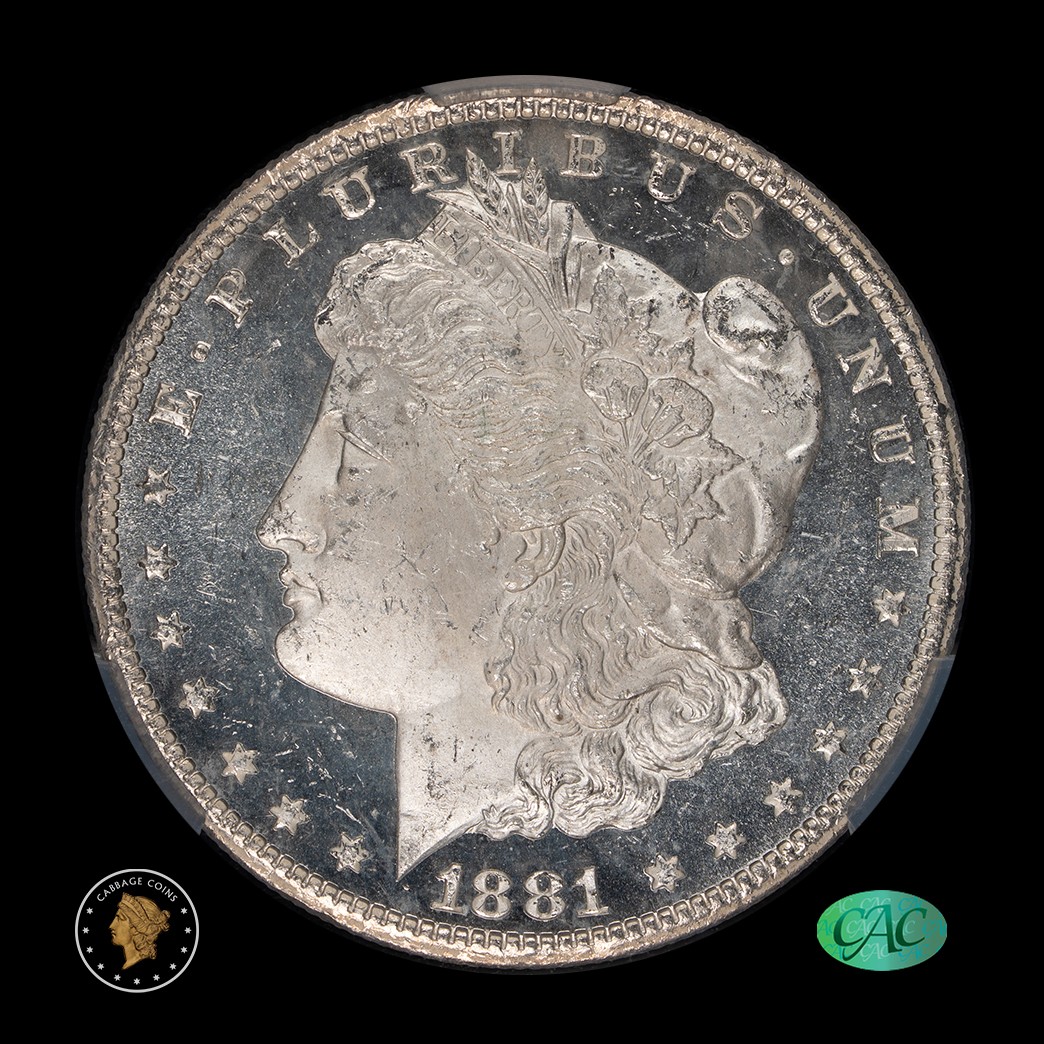 1881-CC $1 Morgan Silver Dollar CACG MS64DMPL obverse