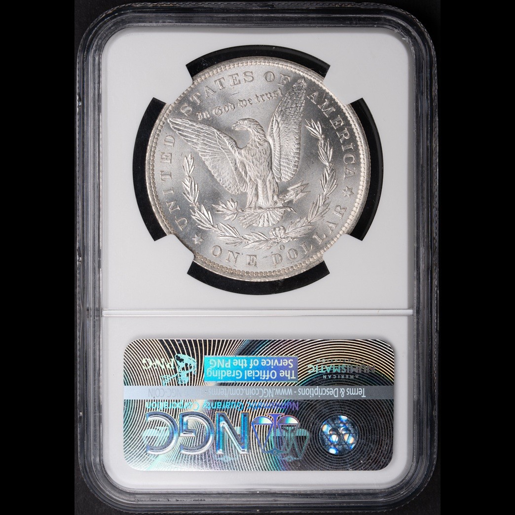 1885-O $1 Morgan Silver Dollar NGC MS66+ CAC in holder, view 2