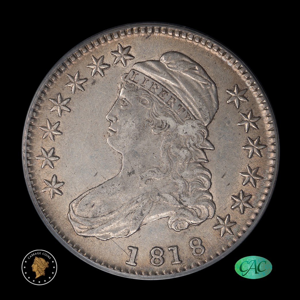 1818 50C Capped Bust Half Dollar PCGS XF45 CAC obverse