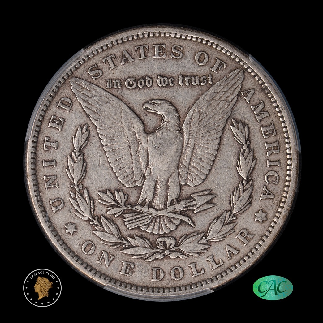 1894 $1 Morgan Silver Dollar PCGS VF30 CAC reverse