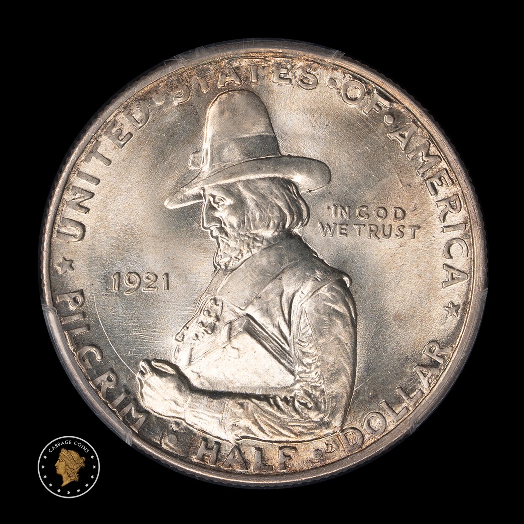 1921 50C Pilgrim Commemorative Half Dollar PCGS MS67 obverse