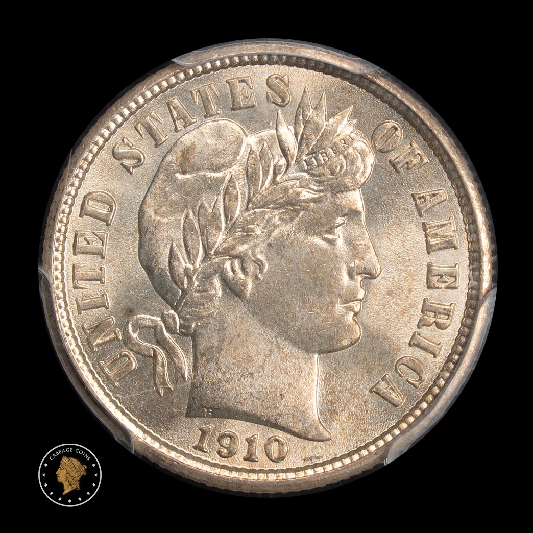 1910 10C Barber Dime PCGS MS65 obverse