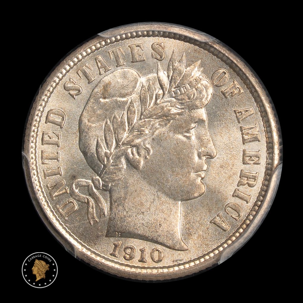 1910 10C Barber Dime PCGS MS65 obverse