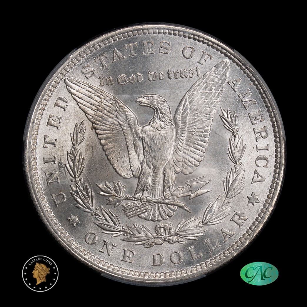 1896 $1 Morgan Silver Dollar PCGS MS66 CAC reverse