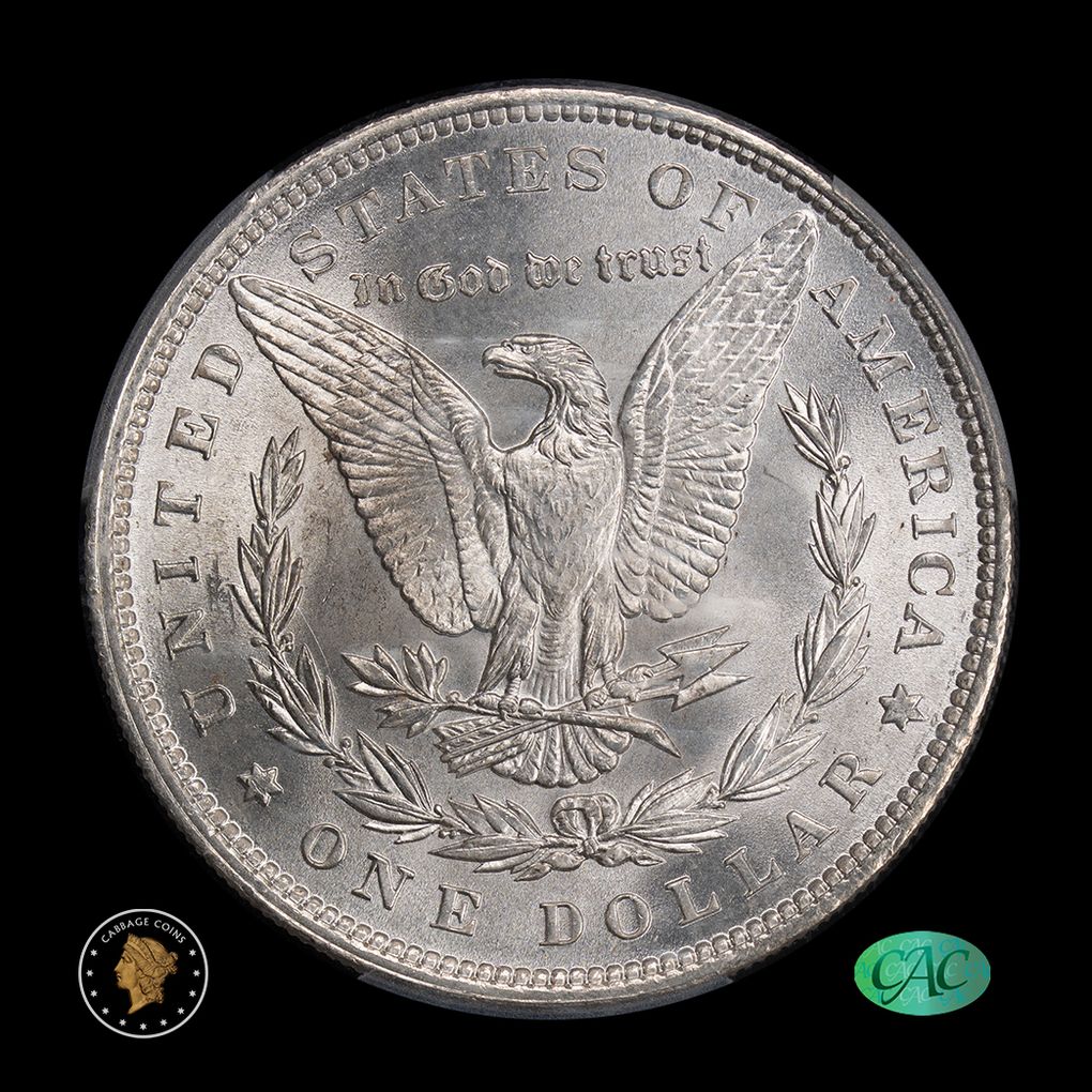 1896 $1 Morgan Silver Dollar PCGS MS66 CAC reverse