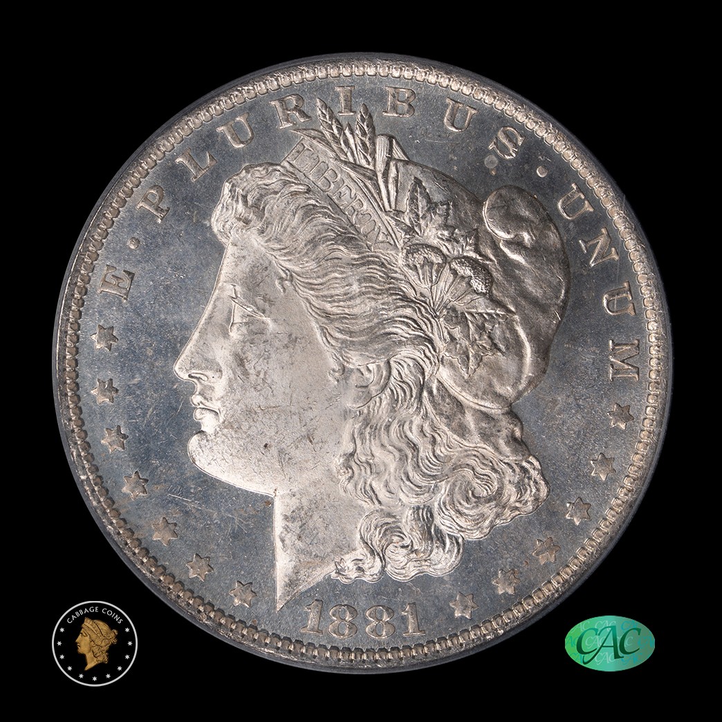 1881-O $1 Morgan Silver Dollar PCGS MS64DMPL CAC obverse