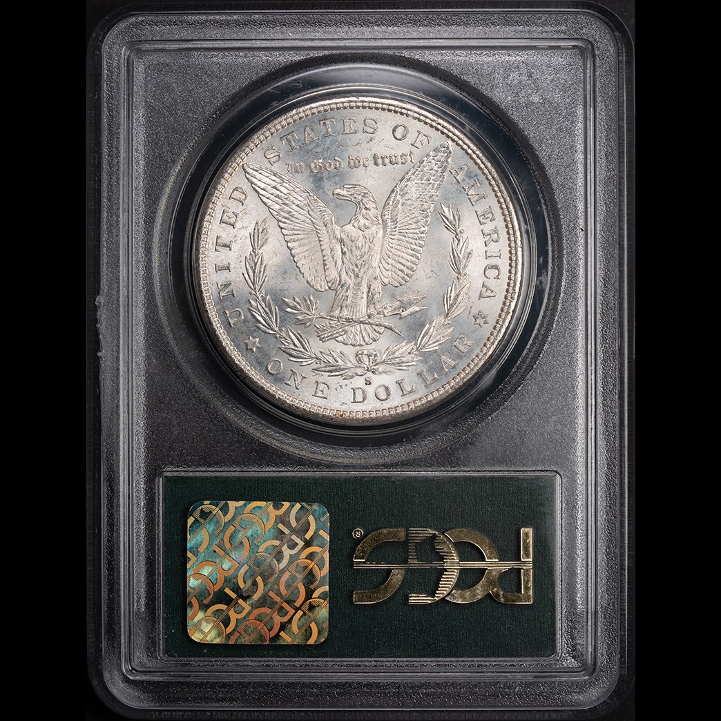 1881-S $1 Morgan Silver Dollar PCGS MS66 CAC OGH in holder, view 2