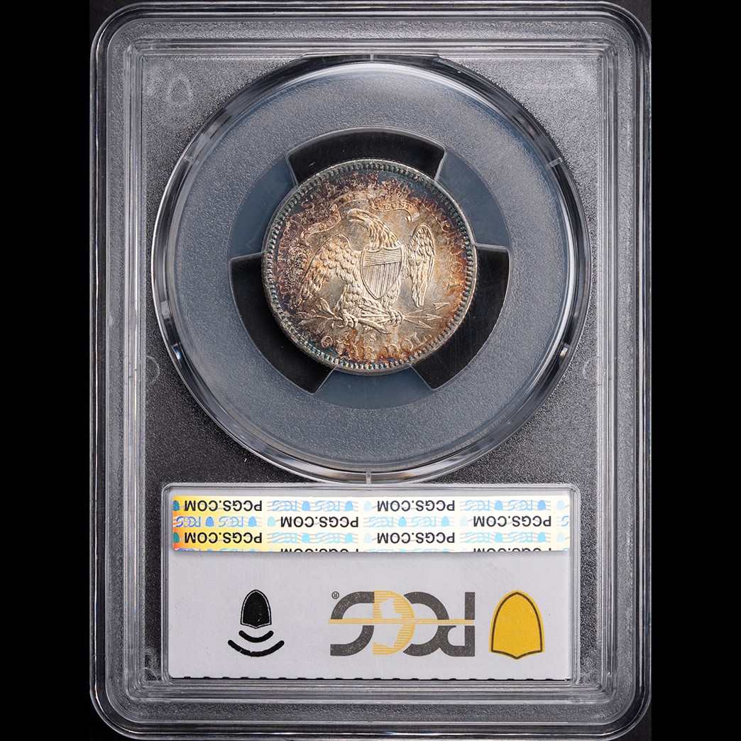 1877-S 25C Liberty Seated Quarter PCGS MS65 (toned) in holder, view 2